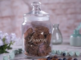 Engraved cookie jar