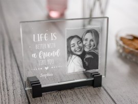 Flat crystal photo for birthday