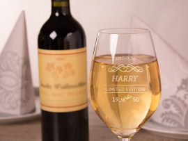 Engraved wine glass