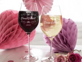 Wine glass for round numbered birthday