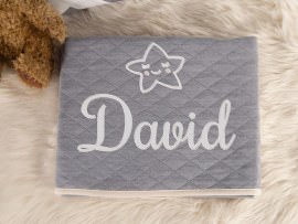 Embroidered babyblanket for boys