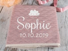 Embroidered baby blanket