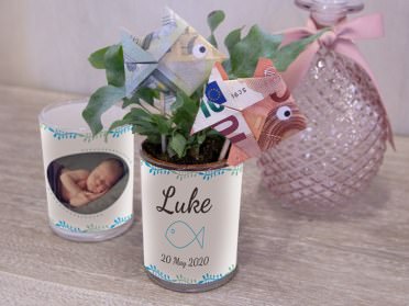 Tea light holder for christening