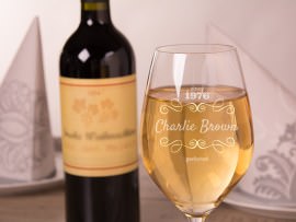 Wine glass with name