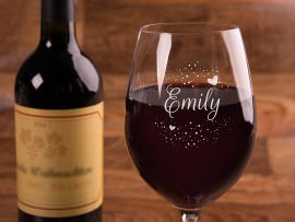 Engraved wine glass