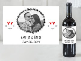 Wine label with photo