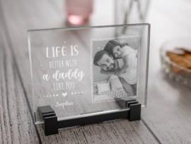 Flat crystal photo dad