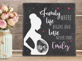 Imprinted slate plate