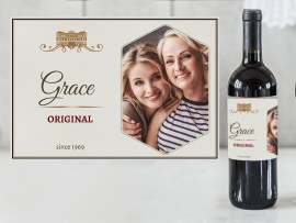 Wine label with photo