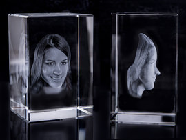 Portrait in 3D crystal photo