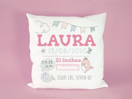 Personalised Pillow for Birth Girl