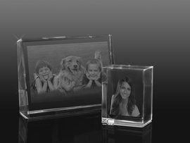 Crystal photo float into glass
