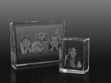 Crystal photo float into glass