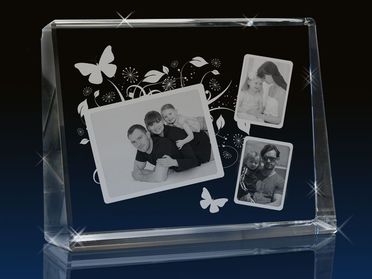 Custom Printed With You're Picture Personalised Photo Block Crystal Glass 