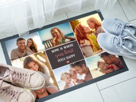 Personalised doormat with photo and text