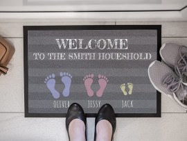 Personalised doormat footprints