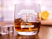 Engraved whisky glass