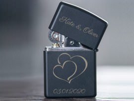 Zippo lighter with love motif