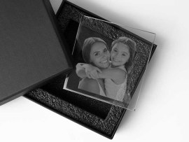 Flat crystal photo with gift box