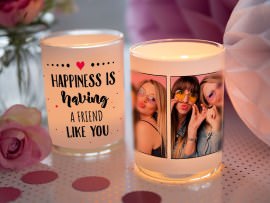 Tea light holder with photo