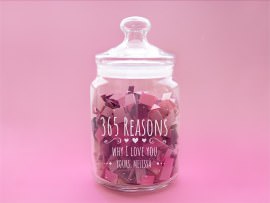 Engraved cookie jar for Valentines Day