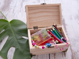 Small wooden treasure chest toy box