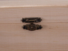 Engraved treasure chest with bolt lock