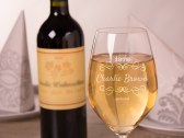 Engraved wine glass