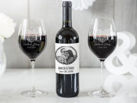 Engraved wine glass
