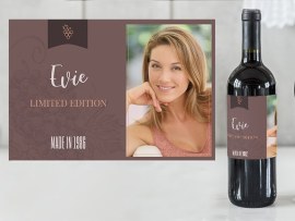 Wine label as birthday gift