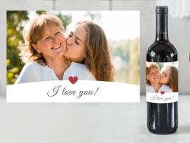 Wine label design with photo