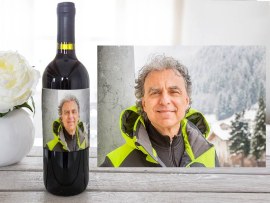Wine label with photo