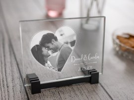 Flat glass token with photo