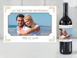 Wine label with photo